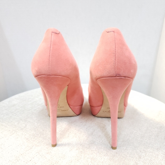 JIMMY CHOO Suede Salmon Heels - Picture 5 of 7